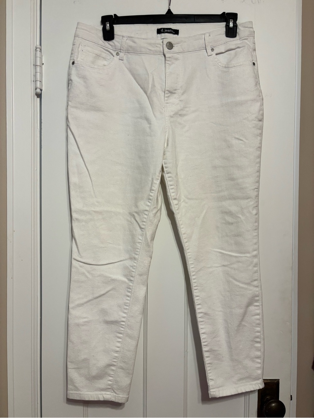 d. jeans Women's White Stretch Slim Jeans plus size 16